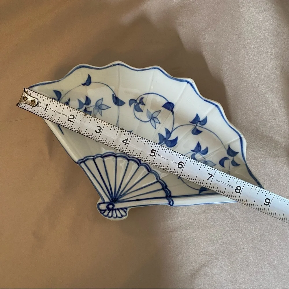 Vintage Porcelain Fan Decorative Plate - Picture 6 of 7